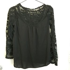 Xhilaration black lace top